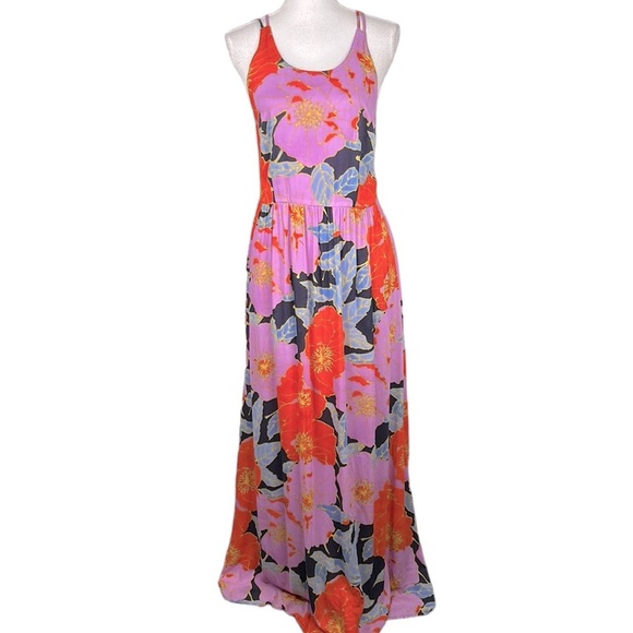 LOFT Dresses & Skirts - LOFT Ann Taylor Multi-Colored Floral Spaghetti Strap Summer Maxi Dress Size 4